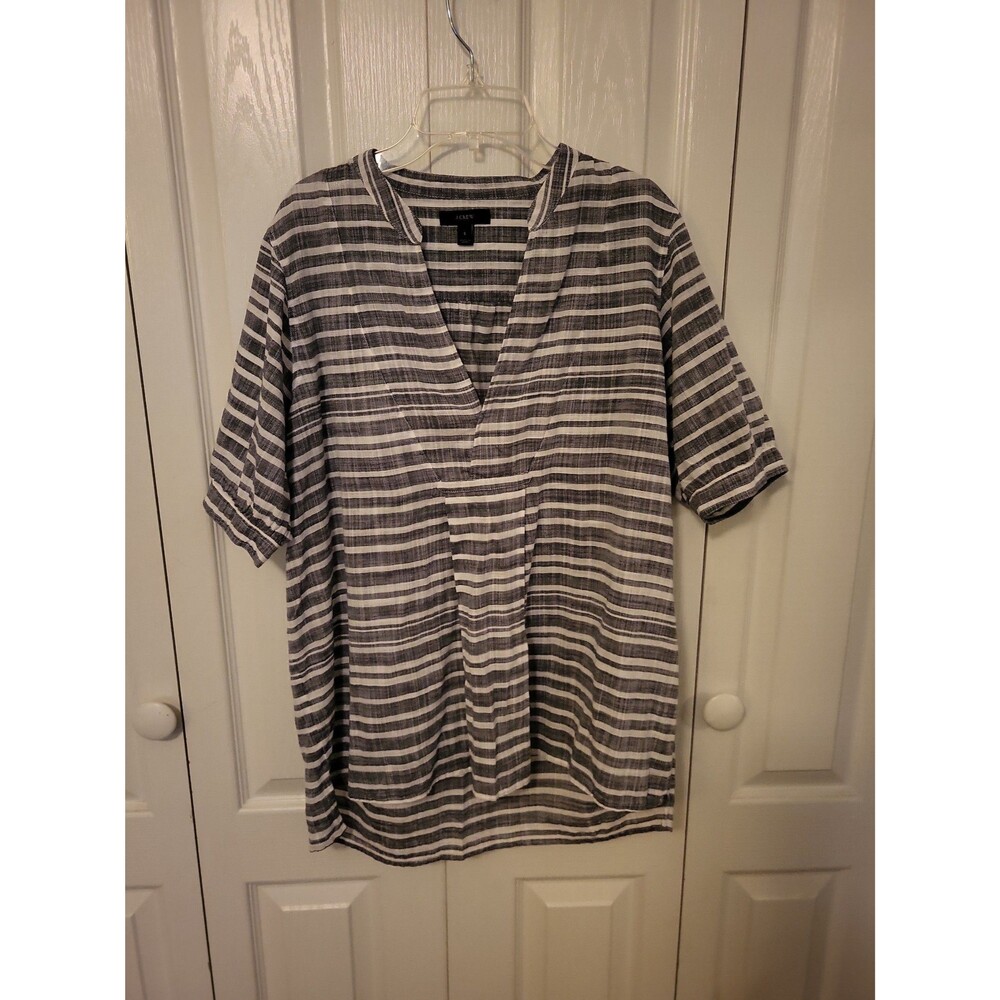 J.Crew Striped V-Neck Blouse